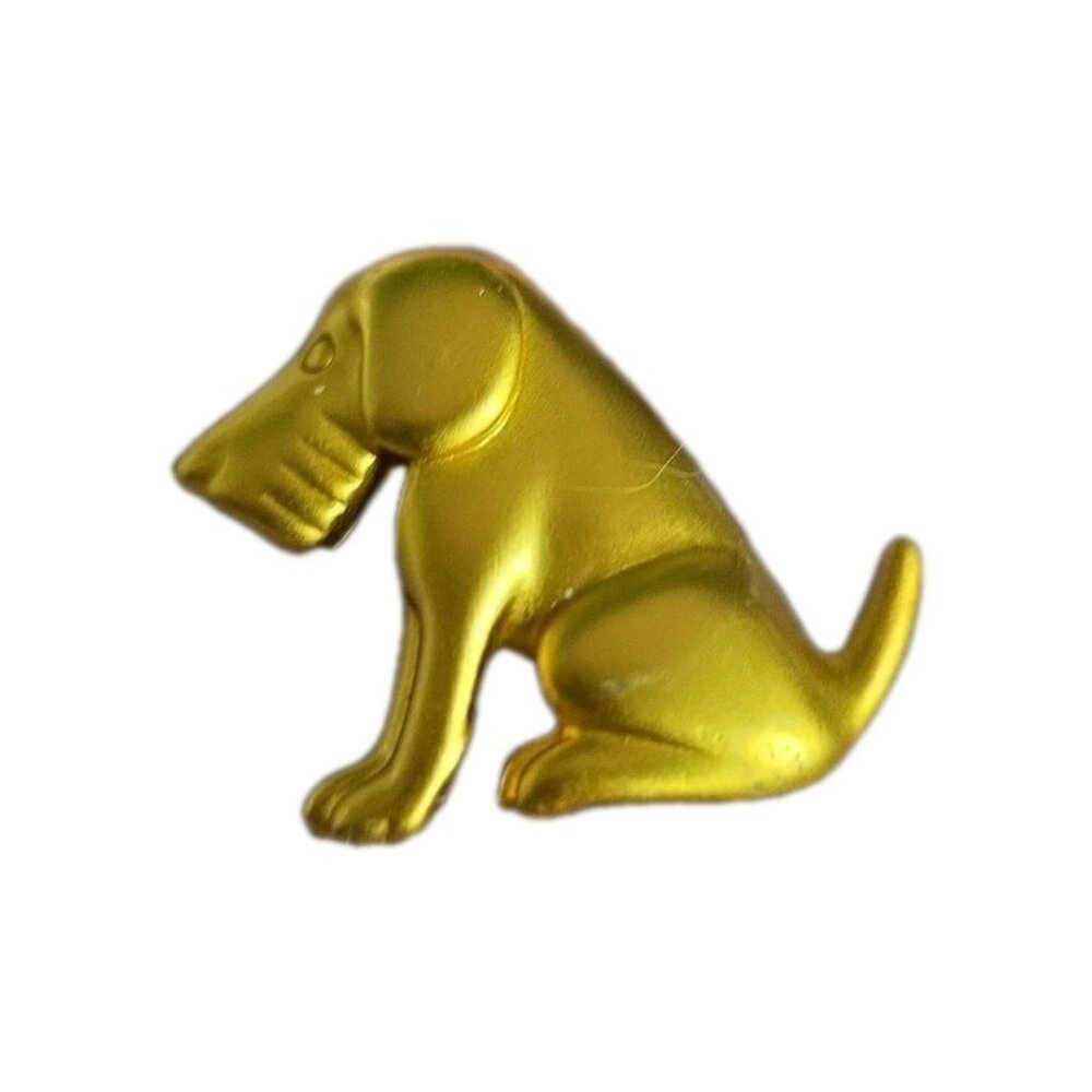 Anne Klein Gold Tone Dog Brooch Pin, Signed